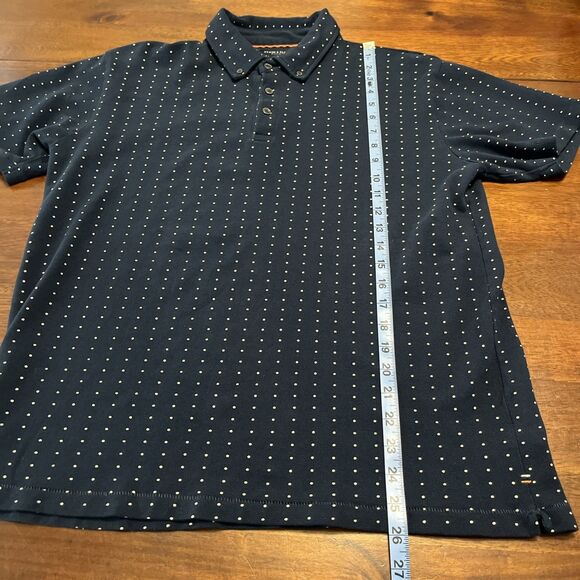 DENIM & FLOWER by Ricky Singh Casual Blue Dotted Men’s Polo Size L Slim Fit - Picture 3 of 12